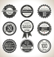 Fototapeta premium Anniversary retro labels collection
