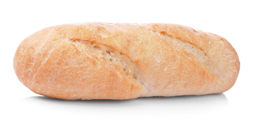 Loaf of french bread isolated on white background