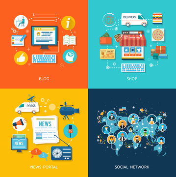 Social media and network connection concept