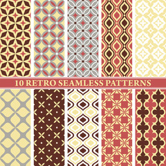 set of 10 retro seamless patterns
