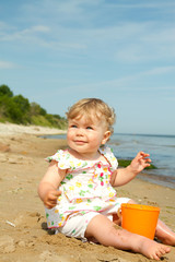 little girl by the sea.