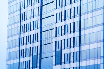 Closeup of glass building