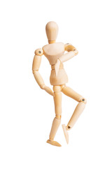 Wooden mannequin isolated on white
