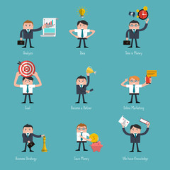 Set of Flat Style Icons for Business