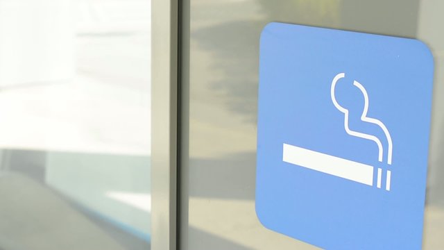symbol - smoking allowed - sticker on building