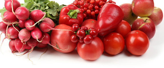 Fresh organic vegetables, isolated on white