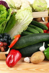 Fresh organic vegetables, close up