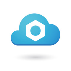 Cloud icon with a nut