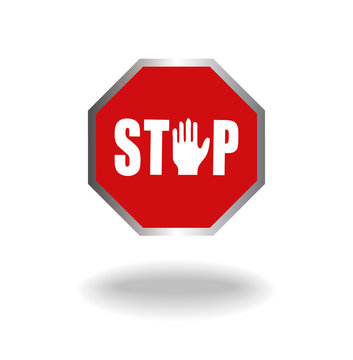 stop sign, isolated on white background