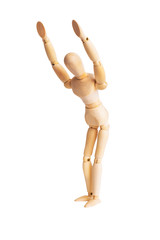 Wooden mannequin isolated on white