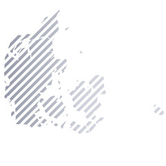 Karte von Dänemark in Streifen