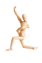 Wooden mannequin isolated on white