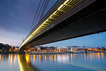 Fototapeta na wymiar One of the bridges over Danube in Bratislava, Slovakia.