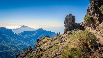 Volcanic mountains landscape.