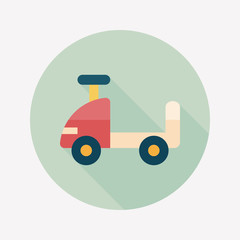 toy car flat icon with long shadow