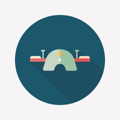 Playground Seesaw flat icon with long shadow