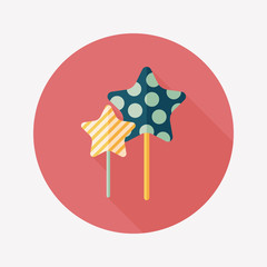 Sweets and candies flat icon with long shadow,eps 10