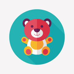 teddy bear flat icon with long shadow,eps 10