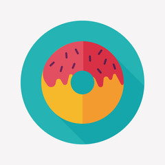 Donut flat icon with long shadow,eps10