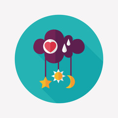 baby rattle flat icon with long shadow,EPS 10