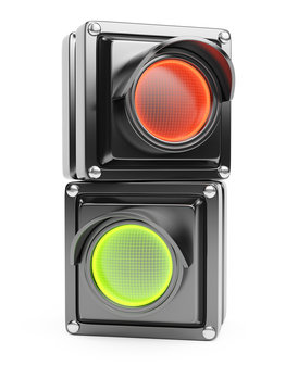 Red and green parts of traffic light