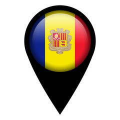 Obraz premium Flag pin illustration - Andorra