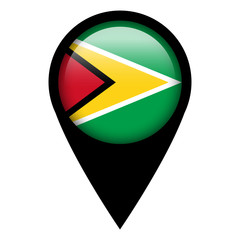 Flag pin illustration - Guyana