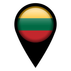 Obraz premium Flag pin illustration - Lithuania