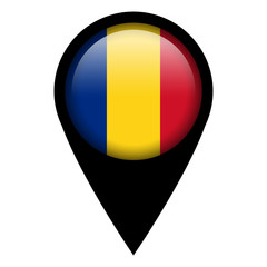 Fototapeta premium Flag pin illustration - Romania