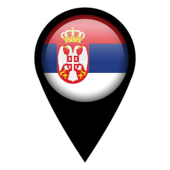 Obraz premium Flag pin illustration - Serbia
