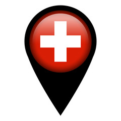 Obraz premium Flag pin illustration - Switzerland