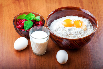 Preparation of the dough for baking