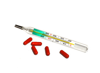 Medical thermometer and pills