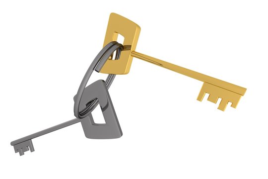 gouden en zilveren sleutel