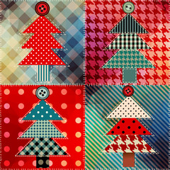 Fototapeta premium Patchwork with the Christmas tree.