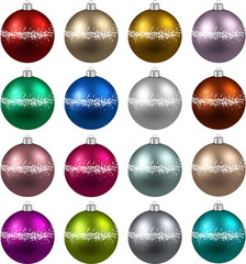 Set of realistic christmas balls.