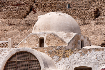 Close Up of White Dome on Stone Building