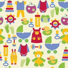 Newborn baby stuff pattern - Illustration