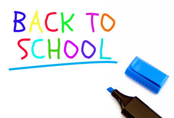 Colorful Back to school text on white background