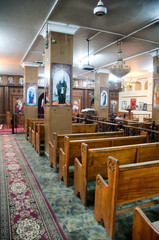 Interior of old coptic church in Hurghada, Egypt