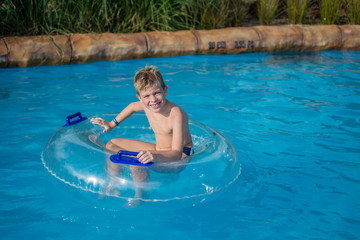 boy at the swimming pool