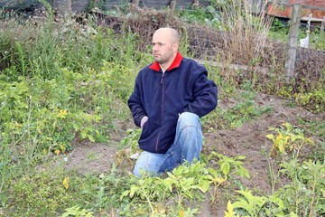 a man gardening