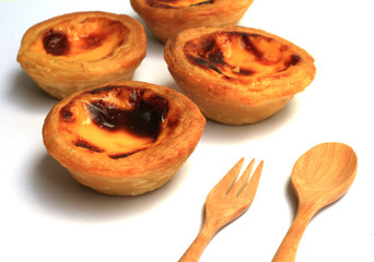 egg tart isolated on white