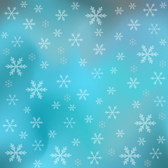 Verschiedene Schneeflocken auf blauem Hintergrund