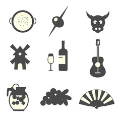 Spain vector icons set