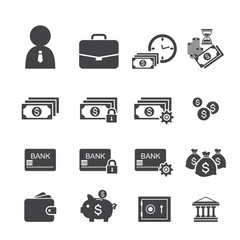 money and finance icon set