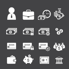 money and finance icon set