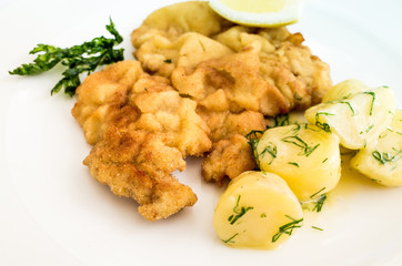 wiener schnitzel, veal cutlet and lemon