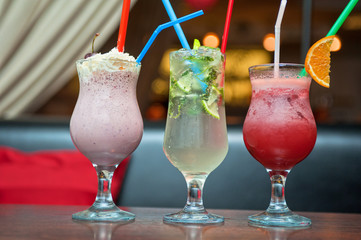 three healthy nonalcoholic cocktails