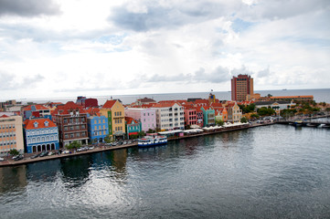 Fototapeta na wymiar Aerial view of Punda district in Willemstad